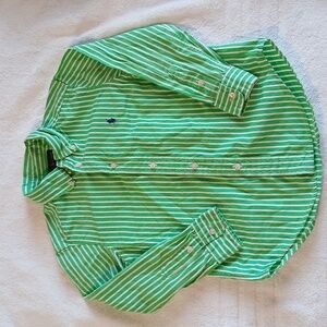 Ralph Lauren‎ Green Striped Dress Shirt Size Kids 5